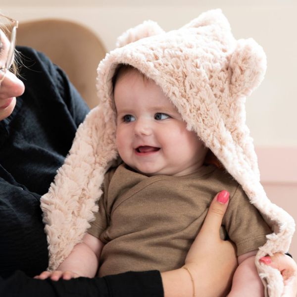 Baby's Only Snow Wikkeldeken Met Oortjes - Oud Roze