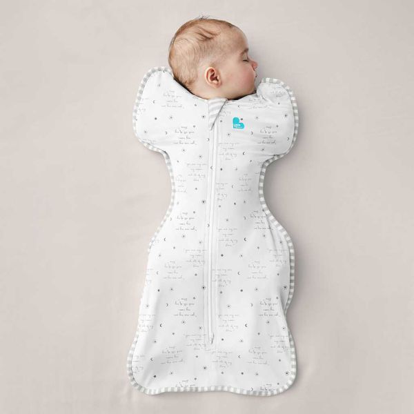 Love to Dream Inbakerslaapzak - Swaddle Up™ - 0-3 Maanden - Wit met Tekst