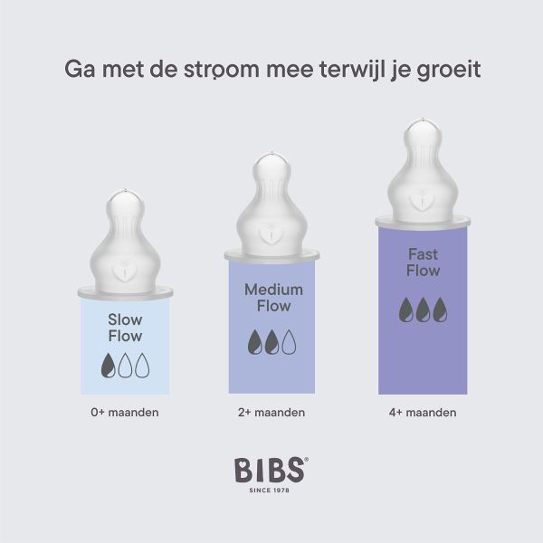 BIBS Flesspeen Rond - Fast Flow - 2 Pack - Silicone