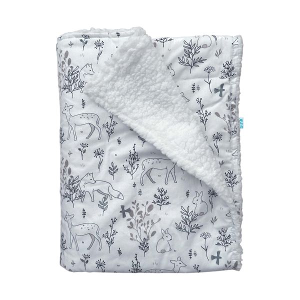 Bink Bedding Wiegdeken Dubbelzijdig 75 x 100 cm - Bas / Sherpa Offwhite