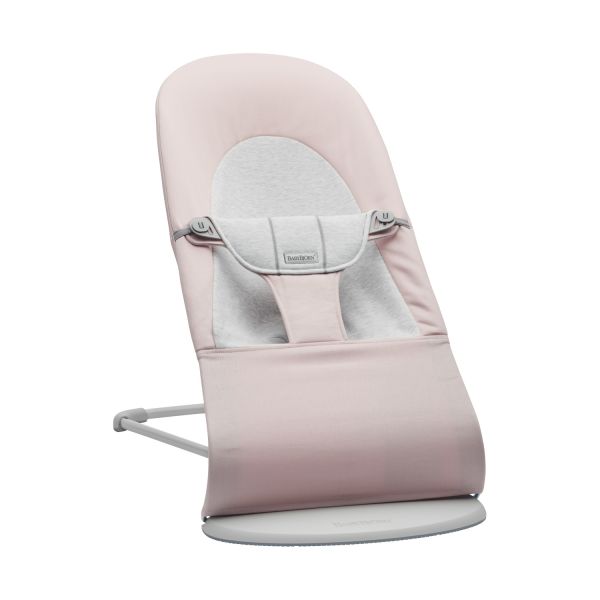 BabyBjörn Balance Soft Wipstoel - Geweven Jersey - Lichtroze / Grijs