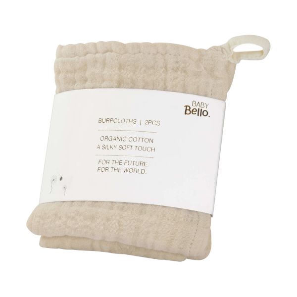 Baby Bello Hydrofiel Monddoek - 2 Stuks - Sandshell 