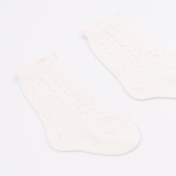 Bamboom Sokjes Gebreid - Creme - 6 Mnd