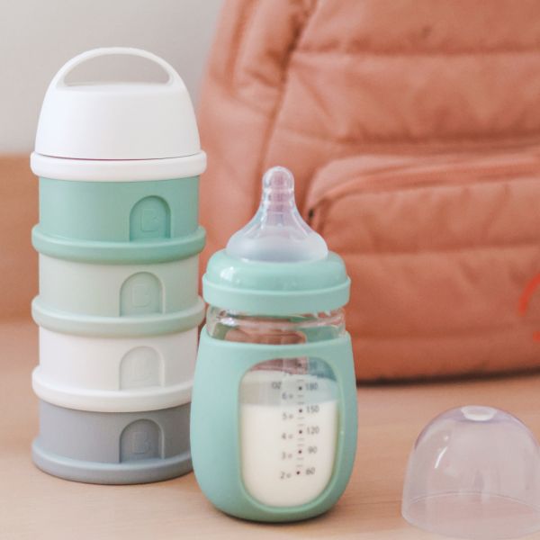 Beaba Melkpoederdoosje - Cotton White / Sage Gree
