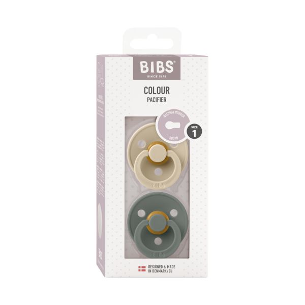 BiBs Retro Fopspeen - 0-6 mnd - 2 Stuks - Vanilla / Pine