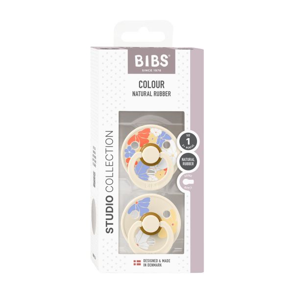 BiBs Studio Morning Bloom Fopspeen - 0-6 Mnd - 2 Stuks - Ivory