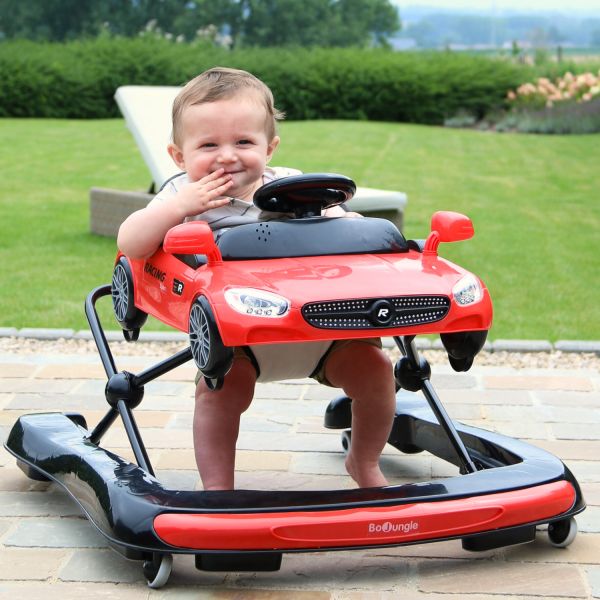 Bo Jungle Ruby 3-in-1 loopstoel en loopwagen – Rood