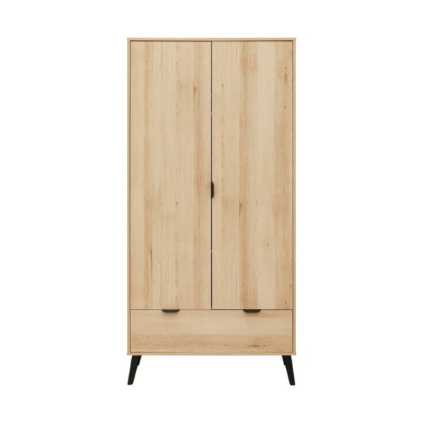 Bopita Fay 2-Deurskast - Naturel/Mat Zwart