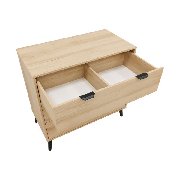 Bopita Fay Commode - 3 Laden - Naturel/Mat Zwart