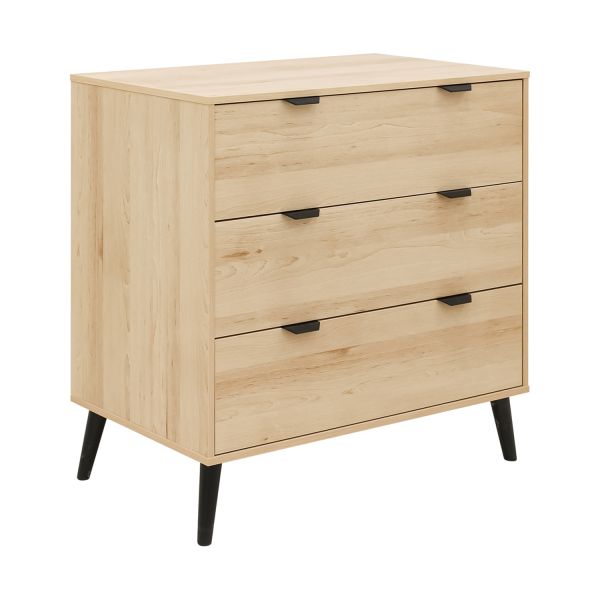 Bopita Fay Commode - 3 Laden - Naturel/Mat Zwart