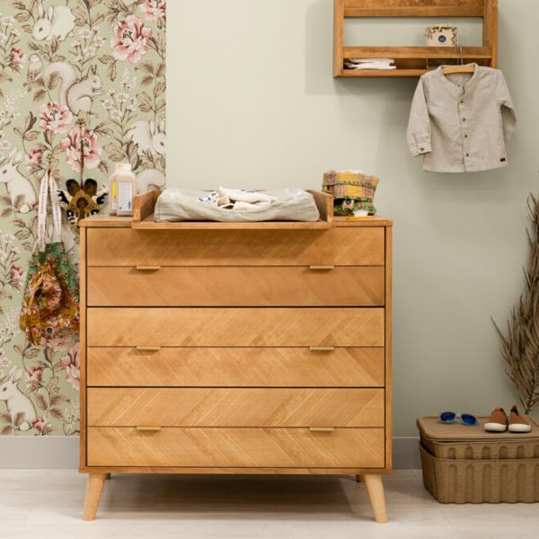 Bopita Manou Babykamer Vintage | Bed 60 x 120 cm + Commode + Kast 2 Deurs