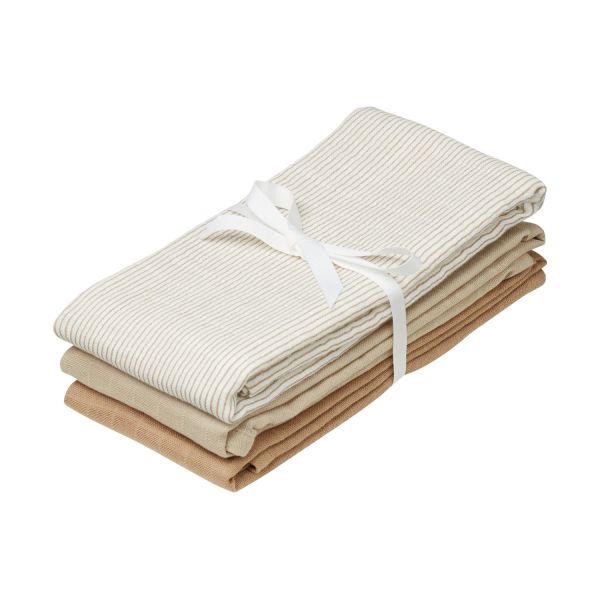 Cam Cam Copenhagen Classic Stripes Camel/Latte/Camel Hydrofiel Luier - 3 Stuks