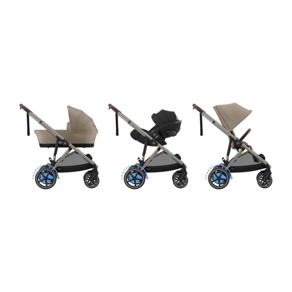 Cybex E-Gazelle S Kinderwagen 2-in-1 - Taupe - Almond Beige / Beige 