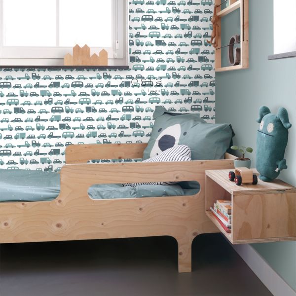 Estahome Auto's Behang III - 0,53 x 10,05 m - Vergrijsd Blauw