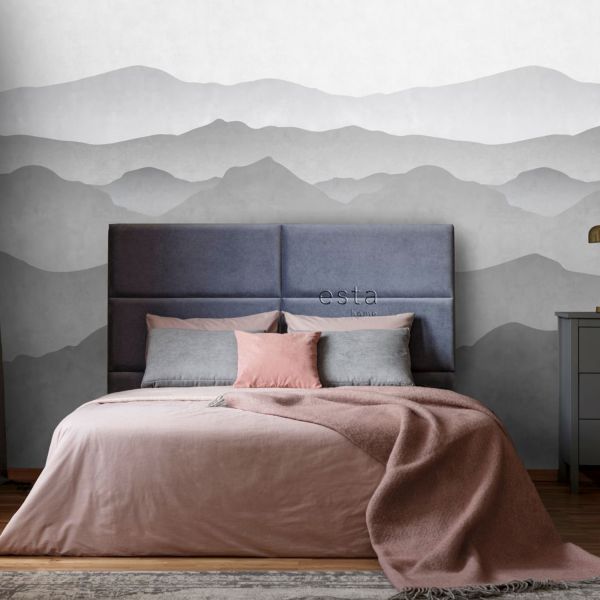 Estahome Berglandschap Fotobehang - 2,5 x 3,0 m - Grijs