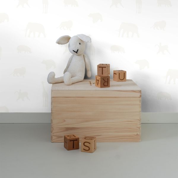 Estahome Dieren Behang - 0,53 x 10,05 m - Mat Wit / Glanzend Zilver