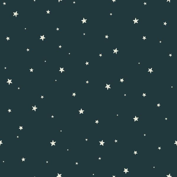 Estahome Glow In The Dark Behang - Sterretjes - 0,53 x 10,05 m - Donkerblauw