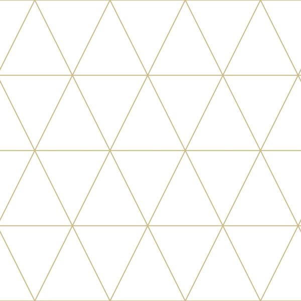 Estahome Grafische Driehoeken Behang - Wit / Goud III