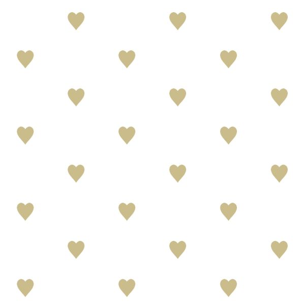 Estahome Hartjes I Behang - 0,53 x 10,05 m - Wit / Goud
