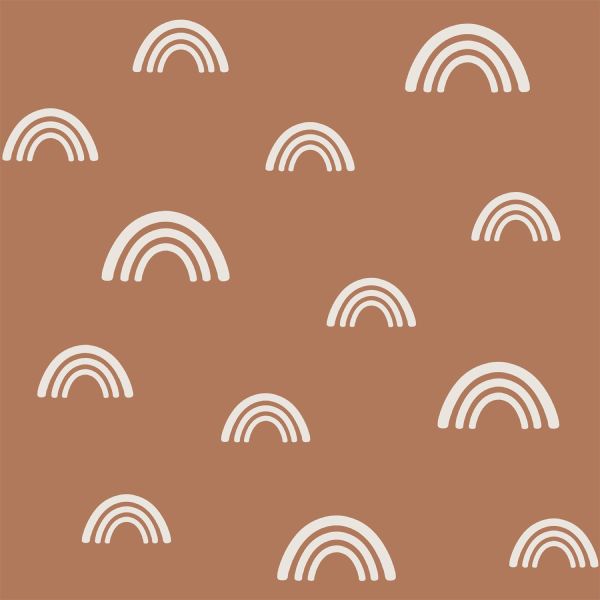Estahome Regenboogjes Behang I - 0,53 x 10,05 m - Terracotta / Wit