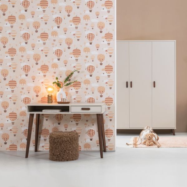 Europe Baby Olivia Kinderkamer Oatmeal Retro | Bed 90 x 200 cm + Bureau + Kast