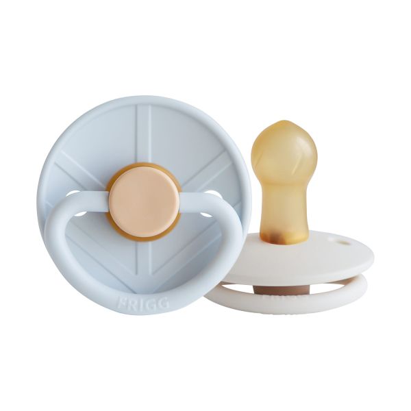 Frigg Little Viking Fopspeen - Rond - 2 Stuks - 0-6 Mnd - Powder Blue/Cream