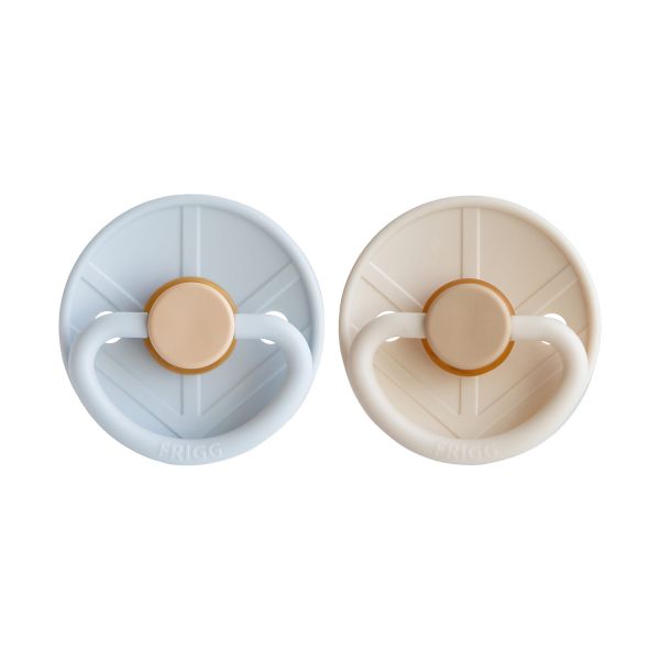 Frigg Little Viking Fopspeen - Rond - 2 Stuks - 0-6 Mnd - Powder Blue/Cream