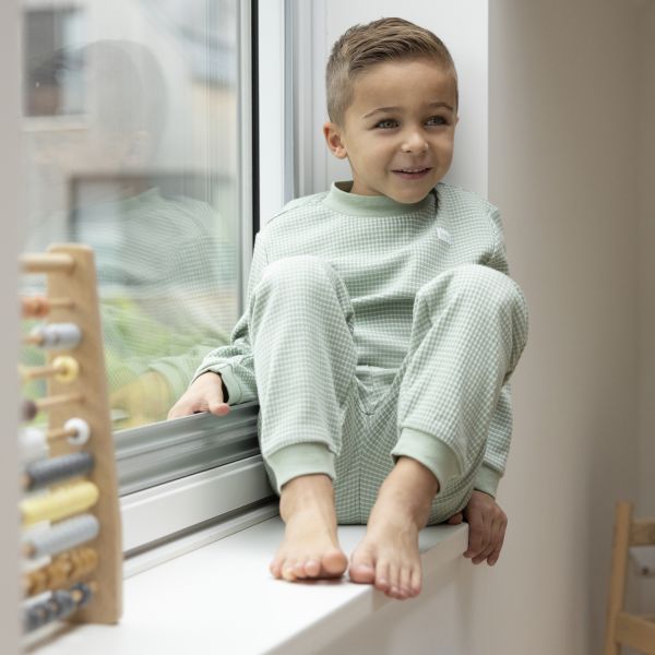 Feetje Wafel Pyjama Groen Melange Mt. 98