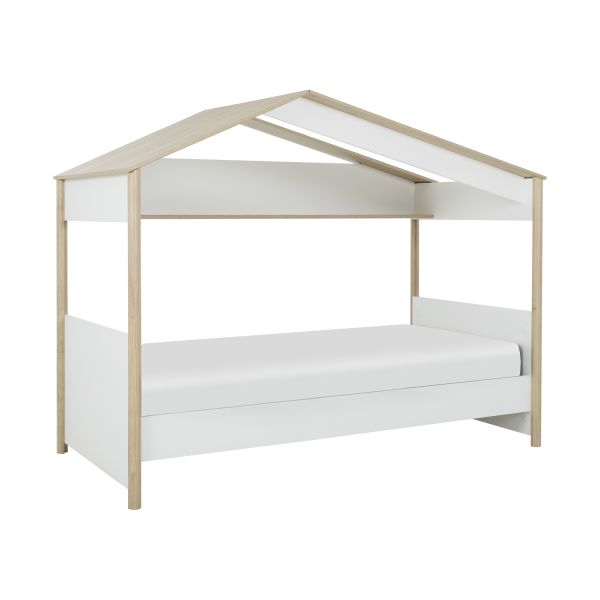 Gami Matis Kajuitbed - 90 x 200 cm - Wit / Eiken