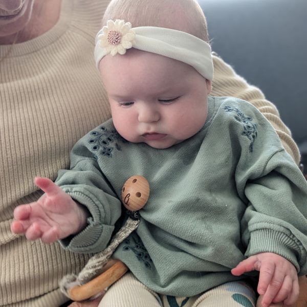 Ootje Kadootje Babyhaarband Vilten Bloem - Ivoor 