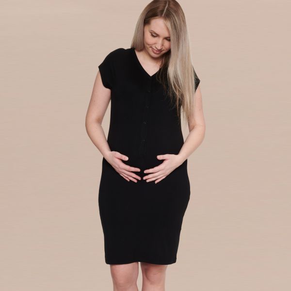 Het Bevallingsjurkje Bamboo - XS / S - Black