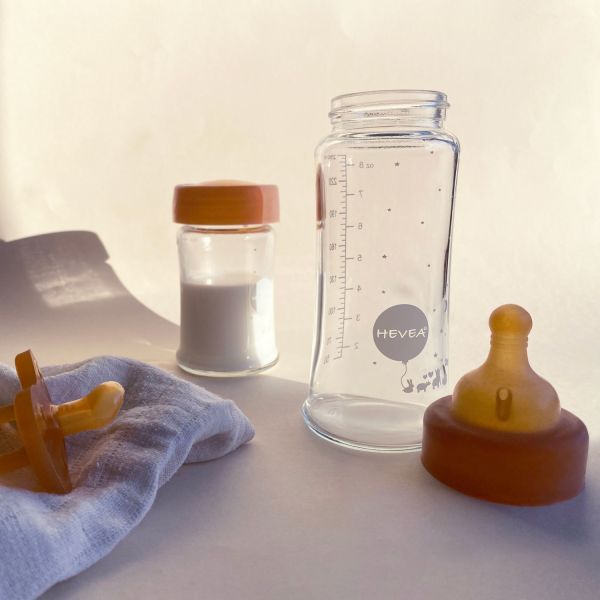 Hevea Medium Flow Kit Glazen Fles 250 ml 2 Stuks