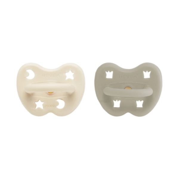 Hevea Orthodontische Fopspeen - 0-3 Mnd – 2 stuks - Oatmeal & Milky White 