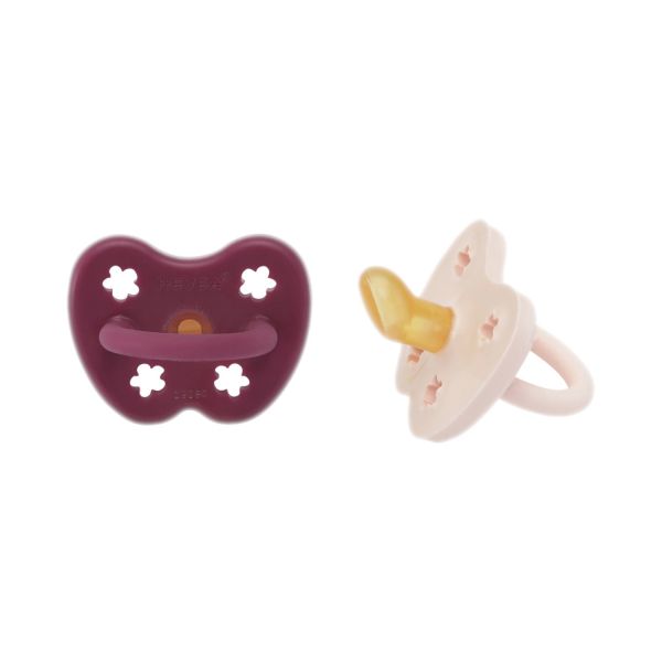 Hevea Orthodontische Fopspeen - 3-36 Mnd - 2 Stuks - Powder Pink / Rosewood