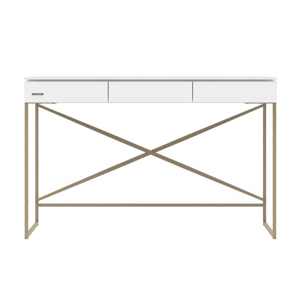 Kidsmill Intense II Kinderkamer Wit / Patinated Brass | Bedbank 90 x 200 cm + Bureau