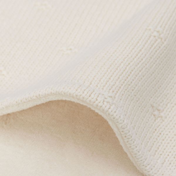 Jollein Cosy Knit Wiegdeken - 75x100cm - Ivory/Velvet