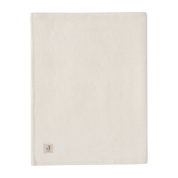 Jollein Cosy Knit Wiegdeken - 75x100cm - Ivory/Velvet
