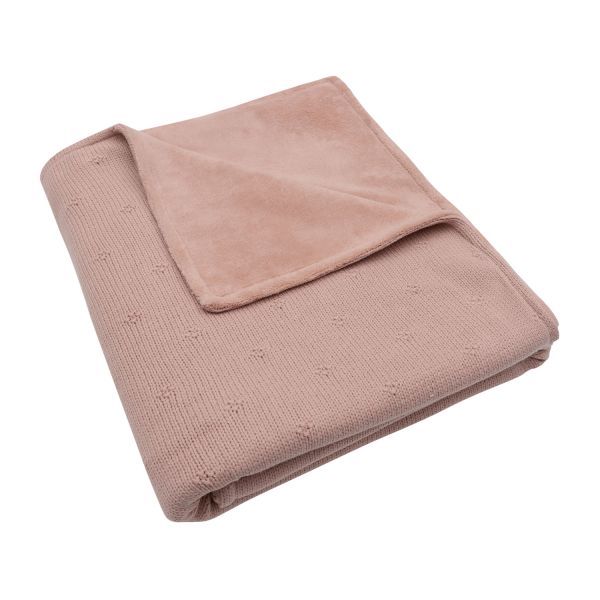 Jollein Cosy Knit Ledikantdeken - 100 x 150 cm - Wild Rose / Velvet