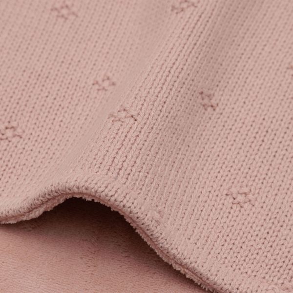 Jollein Cosy Knit Ledikantdeken - 100 x 150 cm - Wild Rose / Velvet