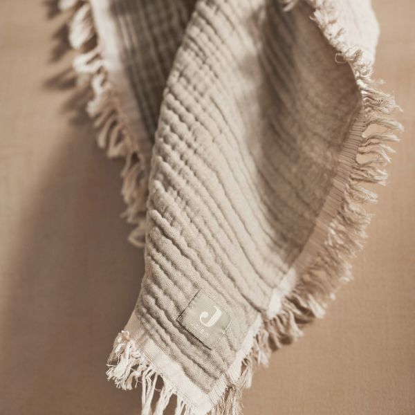 Jollein Fringe Ledikantdeken - Hydrofiel - Olive Green / Ivory