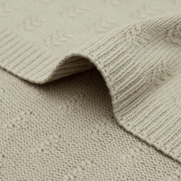 Jollein Grain Knit Ledikantdeken - Olive Green