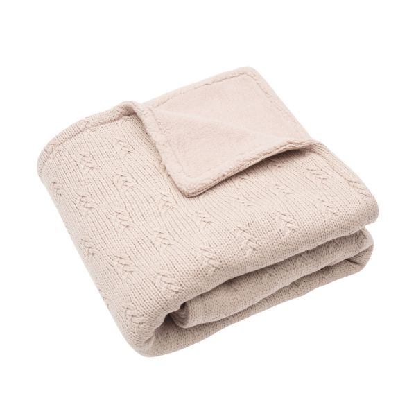 Jollein Grain Knit Ledikantdeken - Velvet - Wild Rose