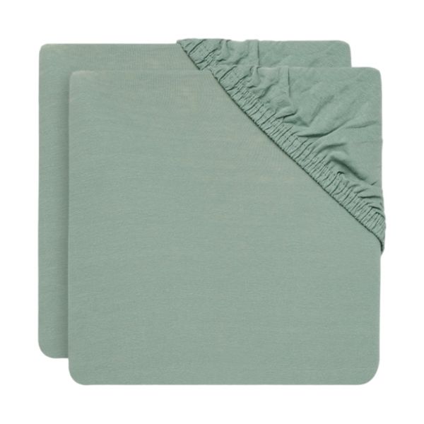 Jollein Hoeslaken – 60 x 120 cm – Jersey – Ash Green 2 stuks