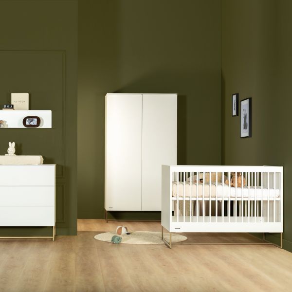 Kidsmill Intense II Ledikant 60 x 120 - Wit / Patinated Brass