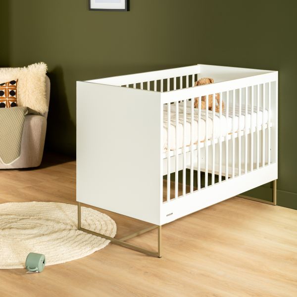 Kidsmill Intense II Ledikant 60 x 120 - Wit / Patinated Brass