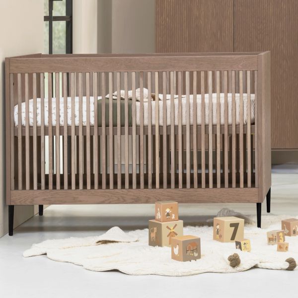 Kidsmill Levi Ledikant 60x120 cm - Ronde Poot - Walnoot