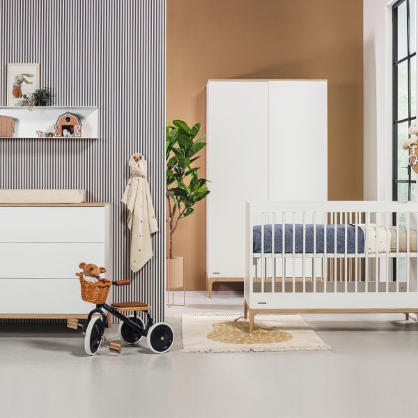 Kidsmill Intense II Kledingkast - 2-Deurs - Mat Wit / Eiken