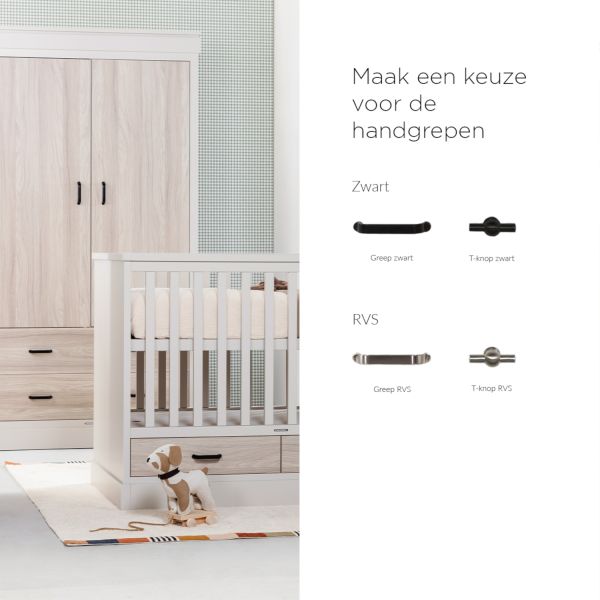 Kidsmill Newport Kledingkast 2-Deurs - Oatmeal / Eiken