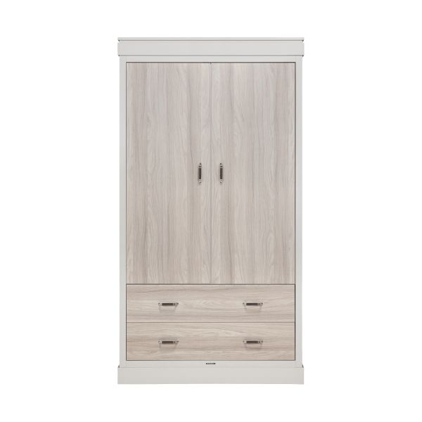Kidsmill Newport Kledingkast 2-Deurs Incl. RVS Grepen - Oatmeal / Eiken
