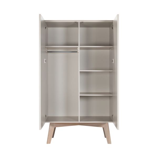 Kidsmill Sixties Kledingkast - 2-Deurs - Oatmeal / Eiken